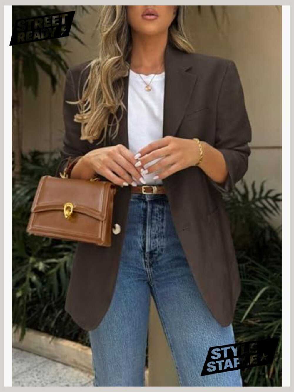 Business Casual Long Sleeve Blazer with Pockets Notch Lapel Open Front Suit - Picture 4 of 7